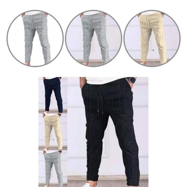 men's pants great male trousers pockets elastic waist stitching spring autumn, Black
men's pants great male trousers pockets elastic waist stitching spring autumn, Black