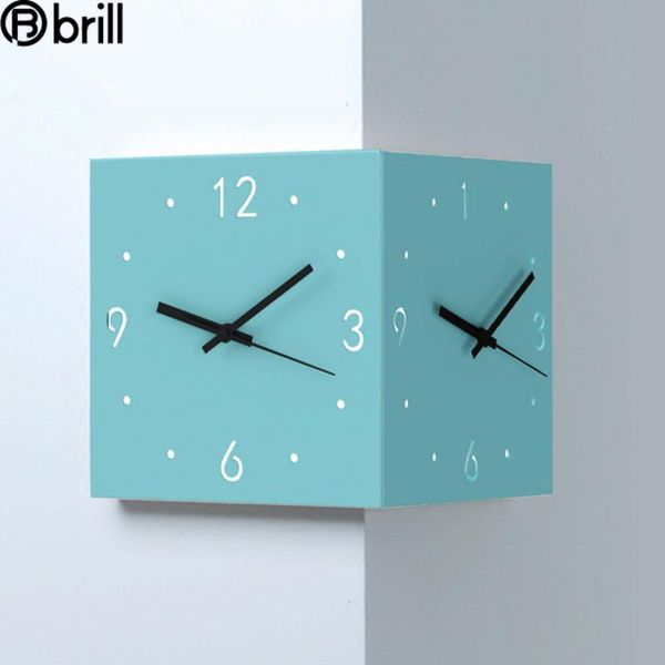 nordic large double-sided wall clock metal corner clocks home decor silent square modern living room decoration still life
nordic large double-sided wall clock metal corner clocks home decor silent square modern living room decoration still life