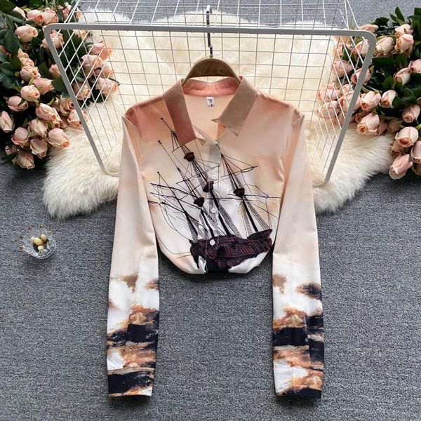 women's blouses & shirts summer fashion print slim elegant shirt mujer camisas de blouse clothes t323, White
women's blouses & shirts summer fashion print slim elegant shirt mujer camisas de blouse clothes t323, White