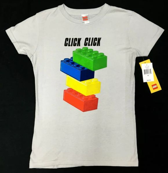 Lego CLICK CLICK FOUR BRICK Girls Women's Junior T-Shirt NWT Licensed & Official, White;black
Lego CLICK CLICK FOUR BRICK Girls Women's Junior T-Shirt NWT Licensed & Official, White;black