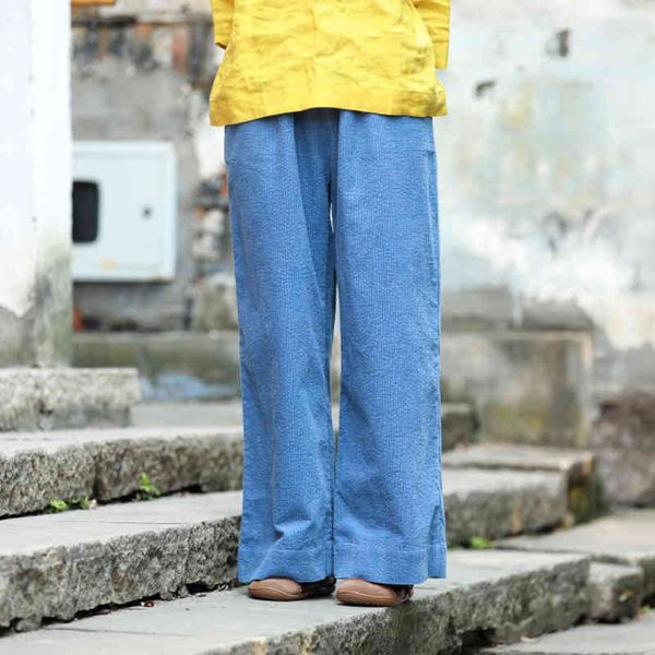 johnature autumn winter full length elastic waist corduroy wide leg pants comfortable fashion all-match women pants 210521, Black;white
johnature autumn winter full length elastic waist corduroy wide leg pants comfortable fashion all-match women pants 210521, Black;white