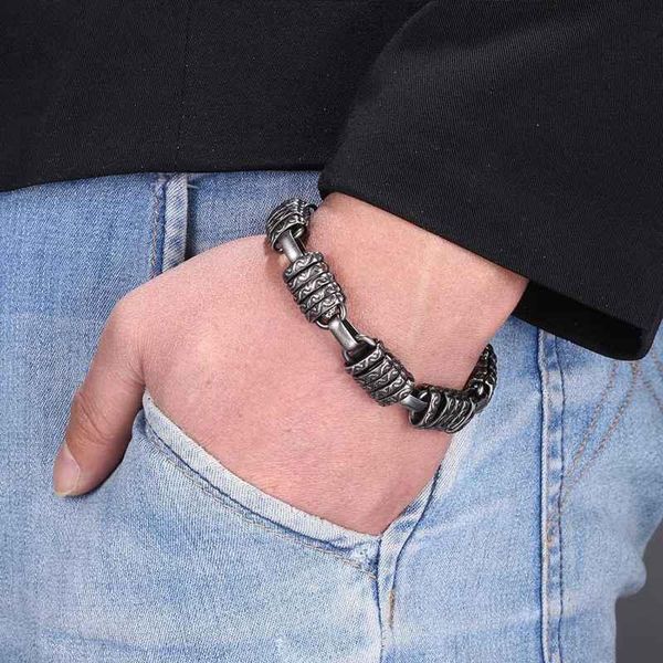 charm bracelets design punk stainless steel bracelet for man chain jewelry bangle style friendship gift gs0091, Golden;silver
charm bracelets design punk stainless steel bracelet for man chain jewelry bangle style friendship gift gs0091, Golden;silver