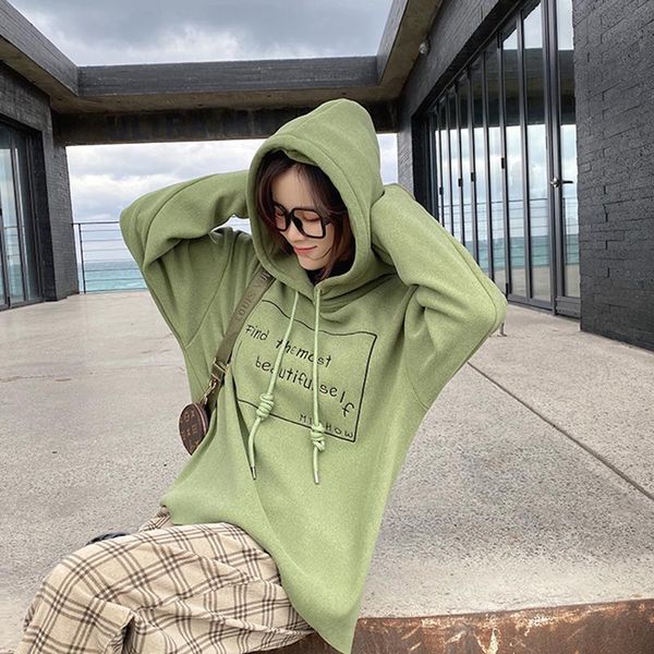 women's hoodies & sweatshirts mishow atumn winter causal hooded green sweatershirt women long sleeve letter loose pullover mx19d6764, Black
women's hoodies & sweatshirts mishow atumn winter causal hooded green sweatershirt women long sleeve letter loose pullover mx19d6764, Black