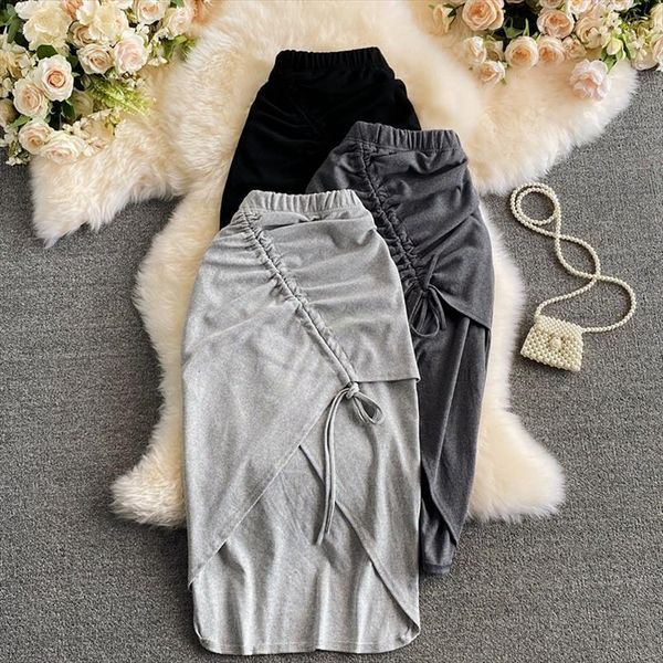 knit drawstring ruched women skirts irregular midi fashion streetwear solid high elastic waist party club, Black
knit drawstring ruched women skirts irregular midi fashion streetwear solid high elastic waist party club, Black