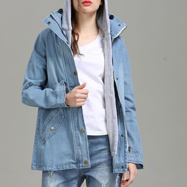 women's jackets 2021 autumn and winter denim jacket hooded loose thin windbreaker waistcoat two-piece korea fashion female coat casual, Black;brown
women's jackets 2021 autumn and winter denim jacket hooded loose thin windbreaker waistcoat two-piece korea fashion female coat casual, Black;brown