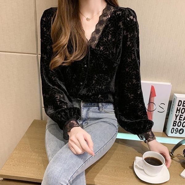 women's blouses & shirts autumn solid vintage lace shirt female korean fashion lantern sleeve v-neck blouse women spring fashiontempera, White
women's blouses & shirts autumn solid vintage lace shirt female korean fashion lantern sleeve v-neck blouse women spring fashiontempera, White