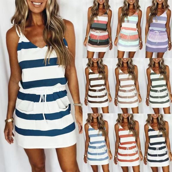 striped dresses sleeveless vest skirt summer tie waist drawstring v-neck cami dresses tank dresses with pockets casual 13 colors gyl102, Red;yellow
striped dresses sleeveless vest skirt summer tie waist drawstring v-neck cami dresses tank dresses with pockets casual 13 colors gyl102, Red;yellow