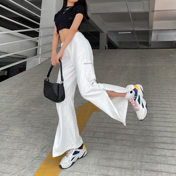 women's jeans ins street fashion solid color high waist zipper pocket loose straight trousers 2021, Blue
women's jeans ins street fashion solid color high waist zipper pocket loose straight trousers 2021, Blue