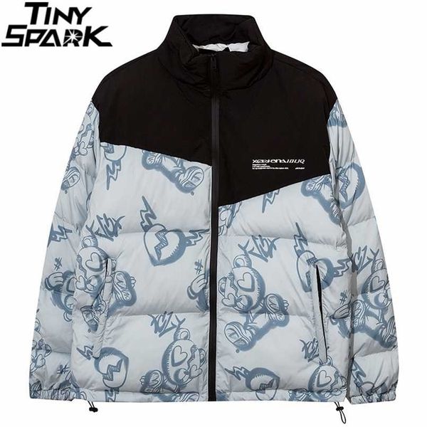 hip hop patchwork parka jacket mens streetwear funny bear jacket harajuku cotton winter padded jacket coat warm outwear 211129, Black
hip hop patchwork parka jacket mens streetwear funny bear jacket harajuku cotton winter padded jacket coat warm outwear 211129, Black