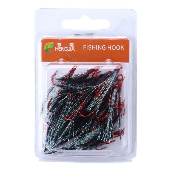 fishing hooks 20pcs / box fish hook 4#6#8#10# red with black feather tackle triple high carbon steel
fishing hooks 20pcs / box fish hook 4#6#8#10# red with black feather tackle triple high carbon steel