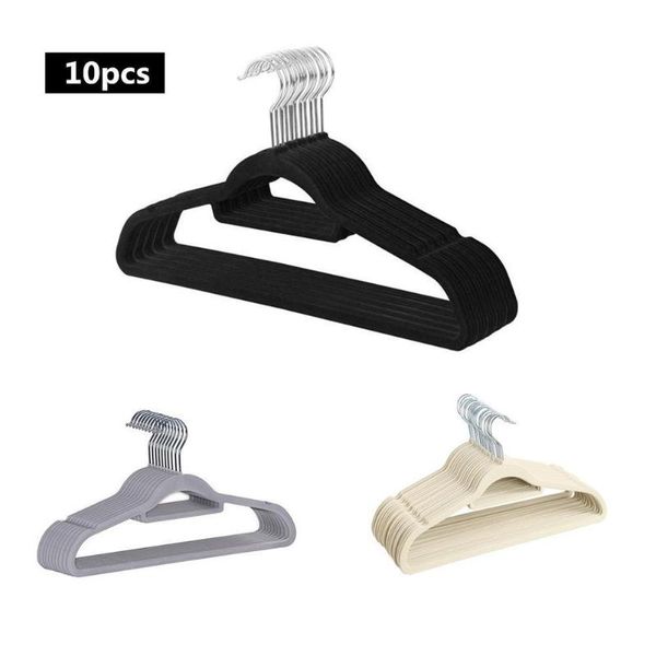 hangers & racks 10pcs flocking surface nonslip space saving coat hanger for closet storage
hangers & racks 10pcs flocking surface nonslip space saving coat hanger for closet storage