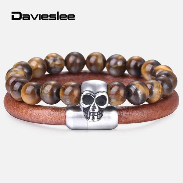 link, chain 2pcs/set yellow tiger eye stone leather bracelet for men boy stainless steel wristband punk jewelry wholesale ddlbf37, Black
link, chain 2pcs/set yellow tiger eye stone leather bracelet for men boy stainless steel wristband punk jewelry wholesale ddlbf37, Black
