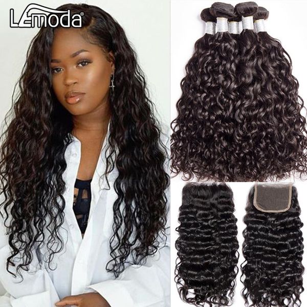 human hair bulks water wave bundles with closure brazilian weave 3 4 frontal remy extensions, Black
human hair bulks water wave bundles with closure brazilian weave 3 4 frontal remy extensions, Black