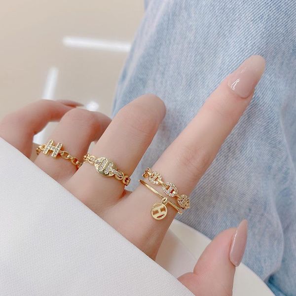 cluster rings ins crystal letter adjustable for women fashion brand jewelry gift engagement pierced, Golden;silver
cluster rings ins crystal letter adjustable for women fashion brand jewelry gift engagement pierced, Golden;silver