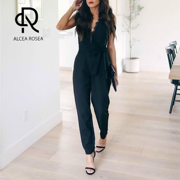women's pants & capris alcea rosea black sleeveless lace deep v-neck pocket summer casual women jumpsuit ar2105, Black;white
women's pants & capris alcea rosea black sleeveless lace deep v-neck pocket summer casual women jumpsuit ar2105, Black;white