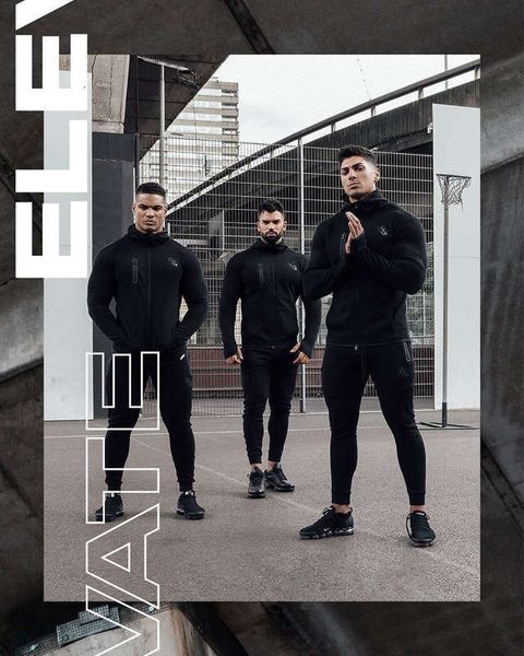 men's tracksuits muscle doctor autumn winter sports suit hooded sweater pants two piece set, Gray 
men's tracksuits muscle doctor autumn winter sports suit hooded sweater pants two piece set, Gray