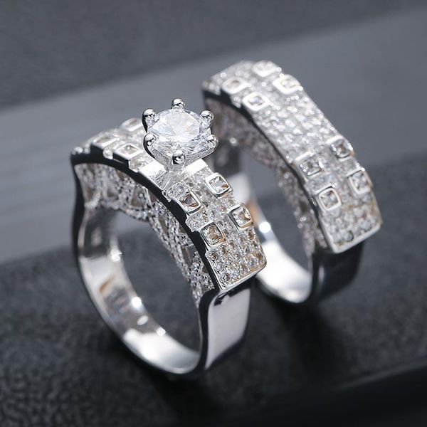 cluster rings kinel 925 sterling silver color wedding engagement ring set for women with zircon stone big fashion jewelry 2021, Golden;silver
cluster rings kinel 925 sterling silver color wedding engagement ring set for women with zircon stone big fashion jewelry 2021, Golden;silver