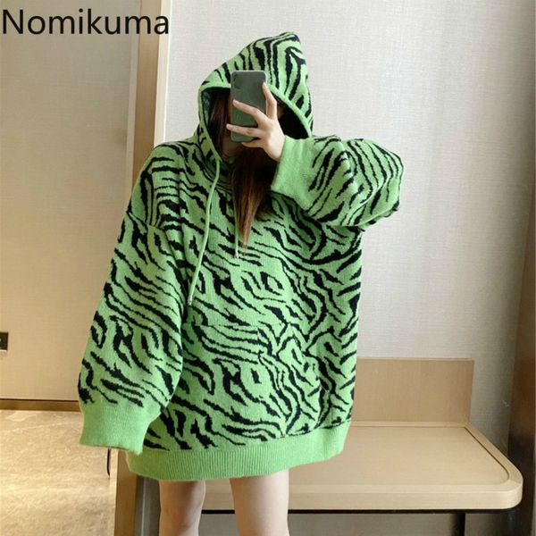 nomikuma causal hooded leopard sweater autumn winter long sleeve knitted pullover korean women ropa de invierno mujer 6d314 210427, White;black
nomikuma causal hooded leopard sweater autumn winter long sleeve knitted pullover korean women ropa de invierno mujer 6d314 210427, White;black