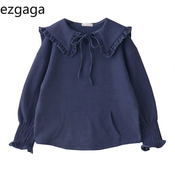 ezgaga japanese style sweatshirt women autumn winter turn-down collar lace up loose solid thick pockets sweet female 210430, Black
ezgaga japanese style sweatshirt women autumn winter turn-down collar lace up loose solid thick pockets sweet female 210430, Black