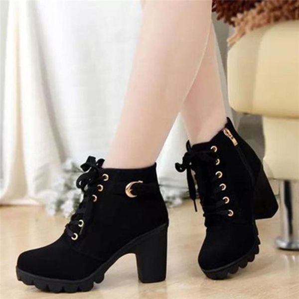 boots fashion women ankle autumn winter shoes high heels lace-up women's 2021 botas de mujer, Black
boots fashion women ankle autumn winter shoes high heels lace-up women's 2021 botas de mujer, Black