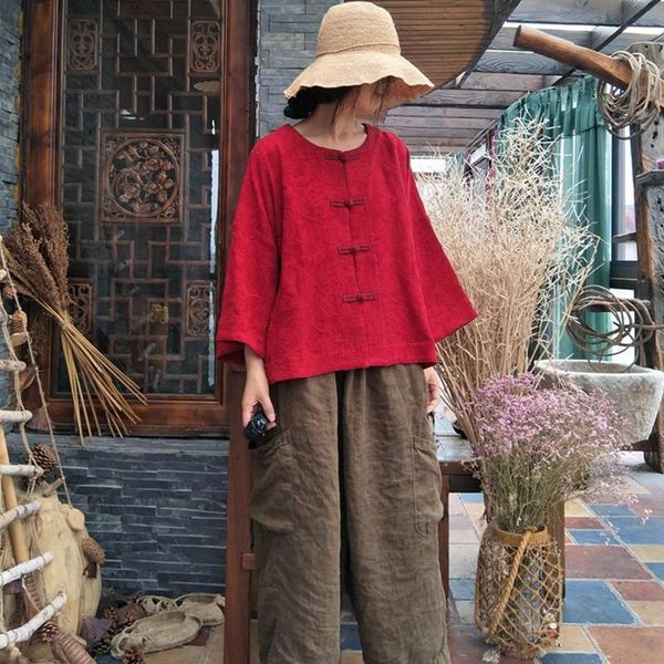 women's jackets johnatur 2021 autumn red print linen coats vintage full sleeve o-neck chinese style palte buckle loose women cardigan, Black;brown
women's jackets johnatur 2021 autumn red print linen coats vintage full sleeve o-neck chinese style palte buckle loose women cardigan, Black;brown