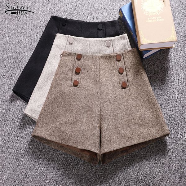 short mujer korean woolen shorts women 2021 winter loose wide leg shorts feminino autumn zipper pocket buttons shorts 7435 50, White;black
short mujer korean woolen shorts women 2021 winter loose wide leg shorts feminino autumn zipper pocket buttons shorts 7435 50, White;black