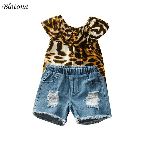 blotona girls clothing set leopard print ruffle and ripped denim shorts two-piece suit for birthday party vacation 2-7years sets, White
blotona girls clothing set leopard print ruffle and ripped denim shorts two-piece suit for birthday party vacation 2-7years sets, White