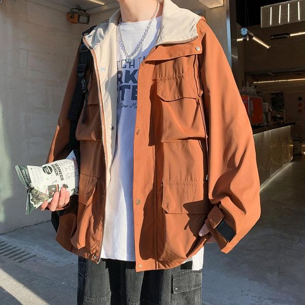 men's jackets hooded jacket 2021 autumn waterproof and windproof pocket men outdoor casual korean style bomber, Black;brown
men's jackets hooded jacket 2021 autumn waterproof and windproof pocket men outdoor casual korean style bomber, Black;brown