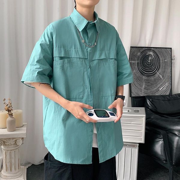 men's casual shirts summer short-sleeved shirt fashion solid color men korean loose pocket tooling mens dress -2xl, White;black
men's casual shirts summer short-sleeved shirt fashion solid color men korean loose pocket tooling mens dress -2xl, White;black
