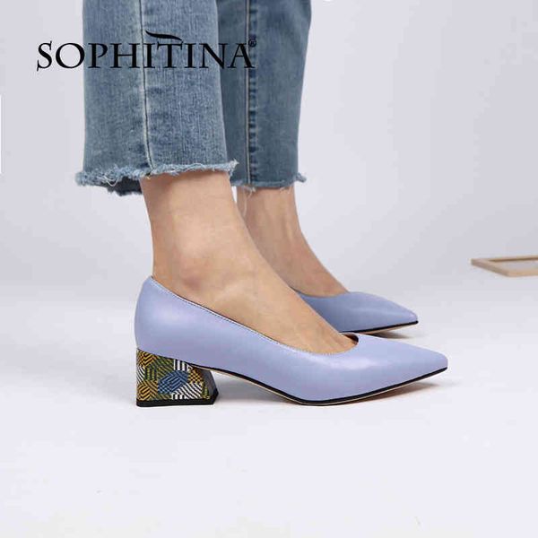 sophitina pumps shoes women mid heels genuine leather concise stylish pointed toe spring autumn flower dress pc986 210513, Black
sophitina pumps shoes women mid heels genuine leather concise stylish pointed toe spring autumn flower dress pc986 210513, Black