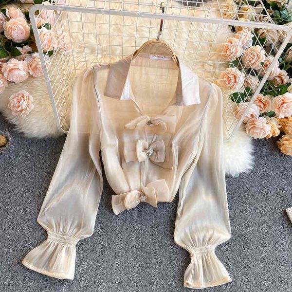 spring arrivals solid color puff sleeve lapel collar bow button chiffon mesh shirt mz380 210525, White
spring arrivals solid color puff sleeve lapel collar bow button chiffon mesh shirt mz380 210525, White