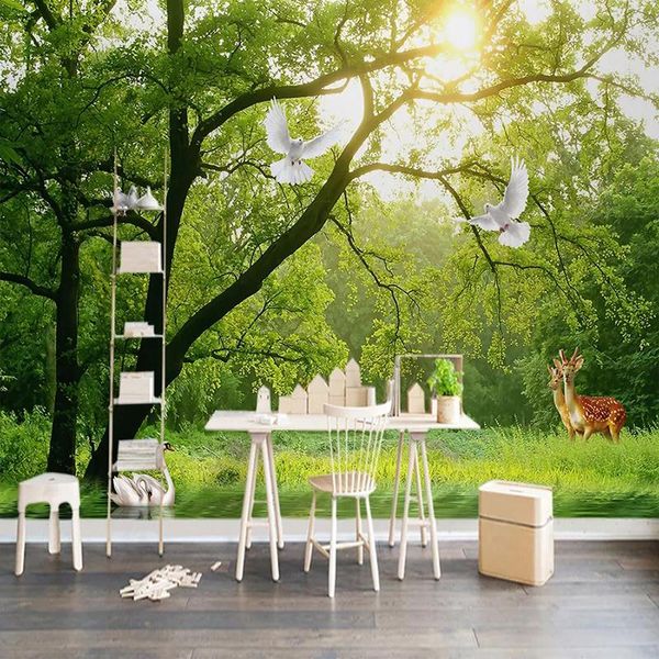 wallpapers custom mural green tree forest nature landscape 3d non-woven wallpaper murals modern living room restaurant decor wall painting
wallpapers custom mural green tree forest nature landscape 3d non-woven wallpaper murals modern living room restaurant decor wall painting