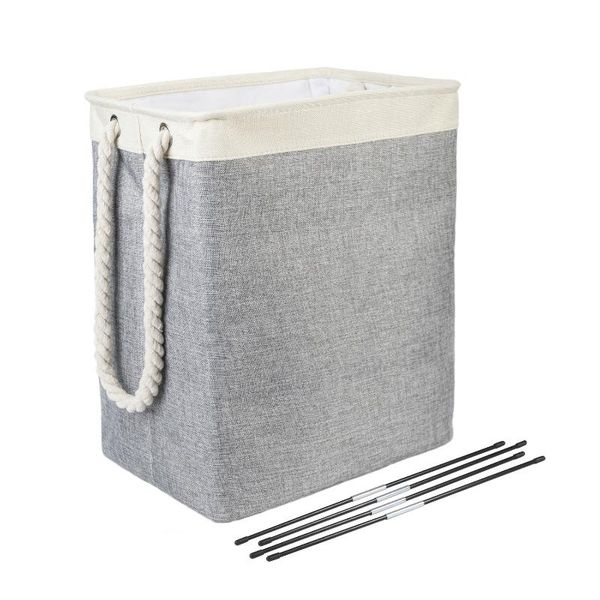cotton and linen laundry basket, square foldable fabric storage bucket zd bags 
cotton and linen laundry basket, square foldable fabric storage bucket zd bags