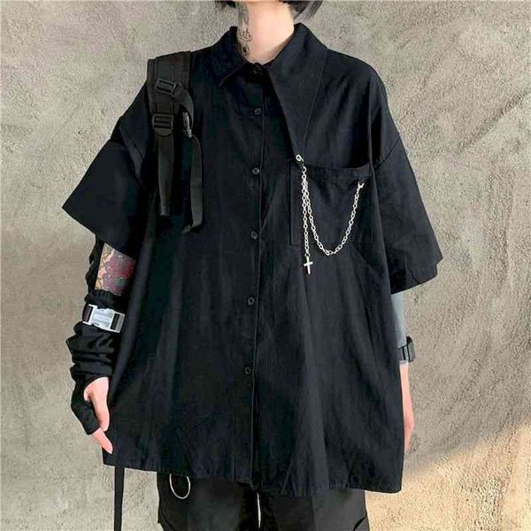 women's t-shirt summer korean ins retro black tooling short sleeve jk loose bf s for women harajuku lygu, White
women's t-shirt summer korean ins retro black tooling short sleeve jk loose bf s for women harajuku lygu, White