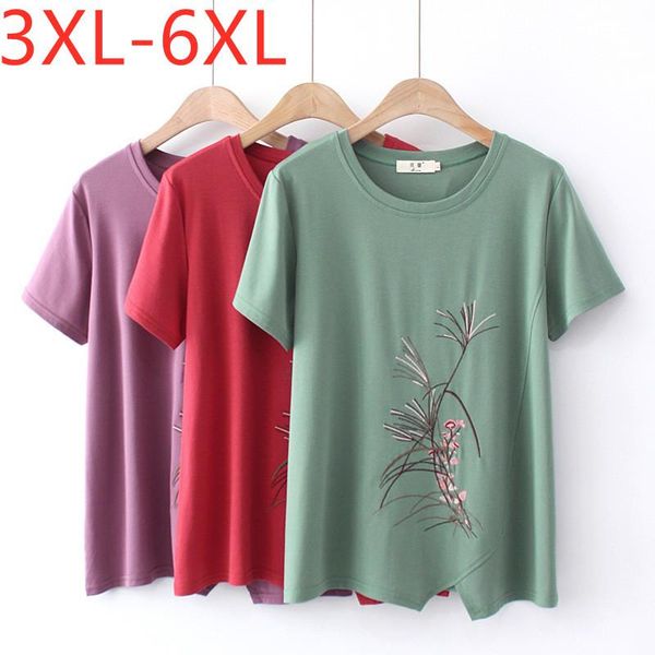 women's t-shirt 2021 ladies summer plus size for women large short sleeve loose cotton green floral embroidery 3xl 4xl 5xl 6xl, White
women's t-shirt 2021 ladies summer plus size for women large short sleeve loose cotton green floral embroidery 3xl 4xl 5xl 6xl, White