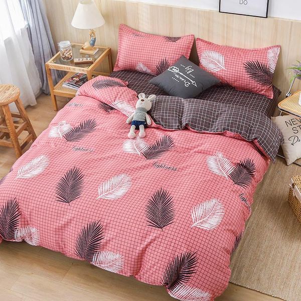 bedding sets nordic set pink leaf printed bed linen sheets plaid duvet cover 240x220 single/double//king quilt covers bedclothes
bedding sets nordic set pink leaf printed bed linen sheets plaid duvet cover 240x220 single/double//king quilt covers bedclothes
