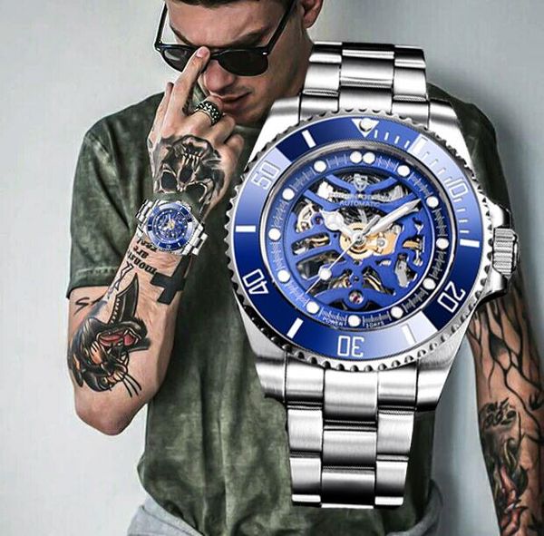 classic mens watches automatic mechanical watch clock stainless steel waterproof military wristwatch wristwatches, Slivery;brown
classic mens watches automatic mechanical watch clock stainless steel waterproof military wristwatch wristwatches, Slivery;brown