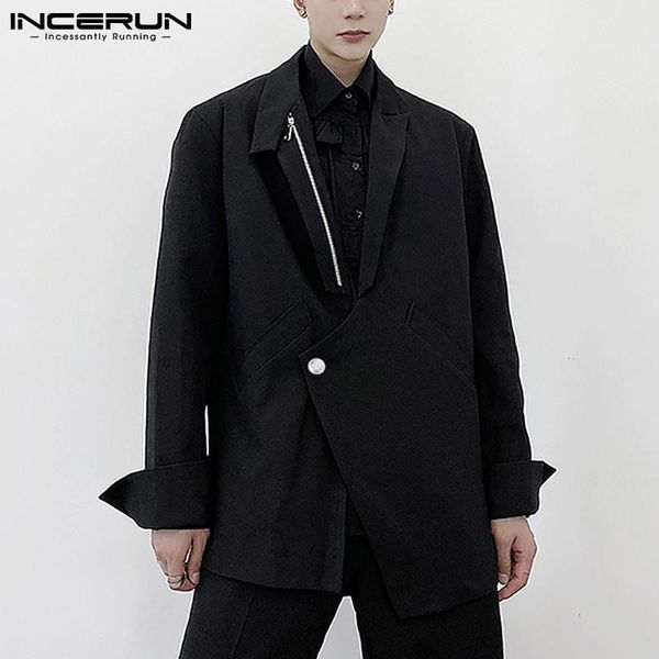 men's suits & blazers incerun men blazer lapel long sleeve button zipper 2021 fashion casual irregular solid color streetwear jackets s, White;black
men's suits & blazers incerun men blazer lapel long sleeve button zipper 2021 fashion casual irregular solid color streetwear jackets s, White;black