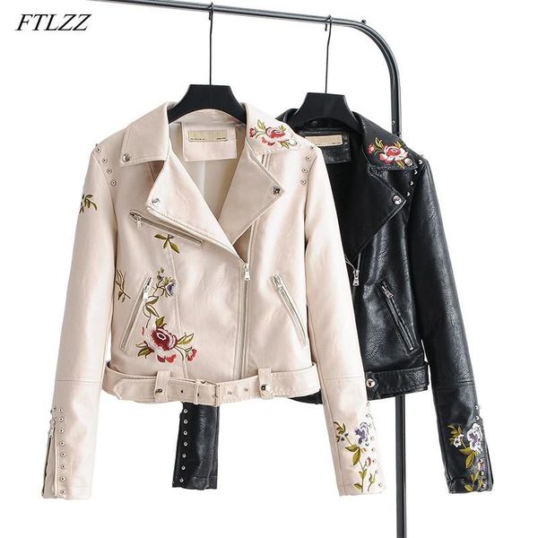 women's leather & faux ftlzz autumn winter women embroidery floral print pu jacket punk style motorcycle zipper black soft coat
women's leather & faux ftlzz autumn winter women embroidery floral print pu jacket punk style motorcycle zipper black soft coat