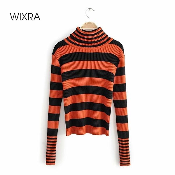 wixra autumn sweater womens street fashion knitted turtleneck female striped slim fit pullovers new 210419, White;black
wixra autumn sweater womens street fashion knitted turtleneck female striped slim fit pullovers new 210419, White;black