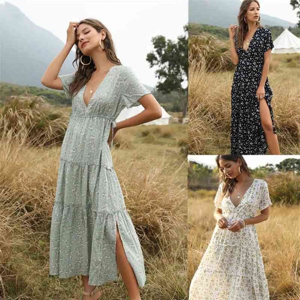 summer beach holiday dress women casual floral print elegant boho long dress ruffle short-sleeve v-neck party robe 210518, Black;gray
summer beach holiday dress women casual floral print elegant boho long dress ruffle short-sleeve v-neck party robe 210518, Black;gray