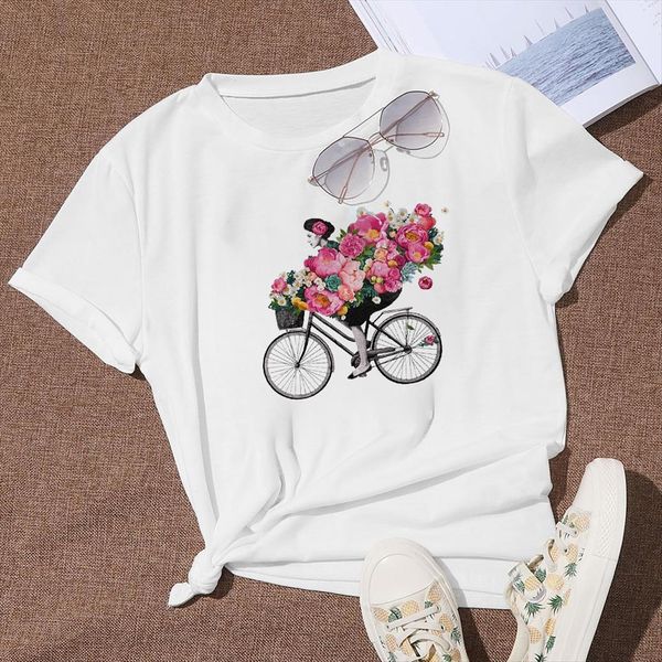 floral bicycle short sleeve print women t shirt casual clothing vintage graphic tee harajuku dropship, White
floral bicycle short sleeve print women t shirt casual clothing vintage graphic tee harajuku dropship, White
