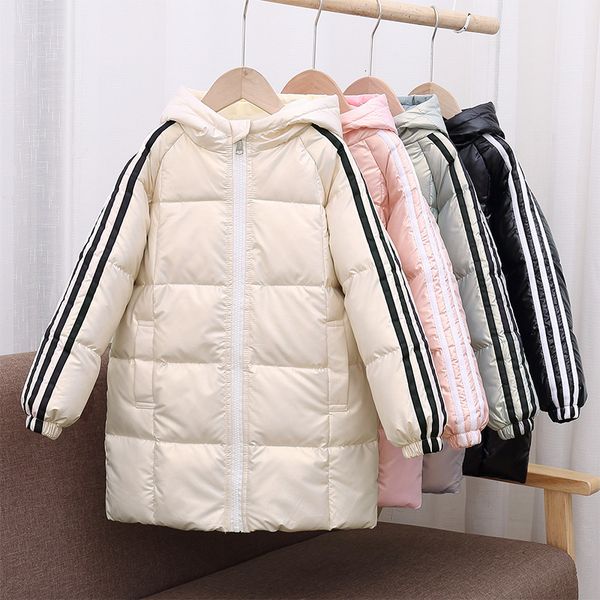 children's down jacket medium and long boys' small girls' thickened, Blue;gray
children's down jacket medium and long boys' small girls' thickened, Blue;gray