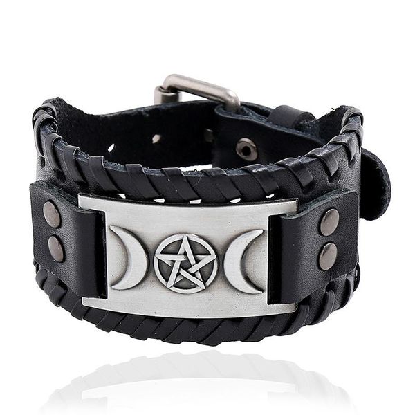 charms moon star alloy layer bangle braided genuine leather bracelet cuff jewelry punk men christmas gift charm bracelets, Golden;silver
charms moon star alloy layer bangle braided genuine leather bracelet cuff jewelry punk men christmas gift charm bracelets, Golden;silver