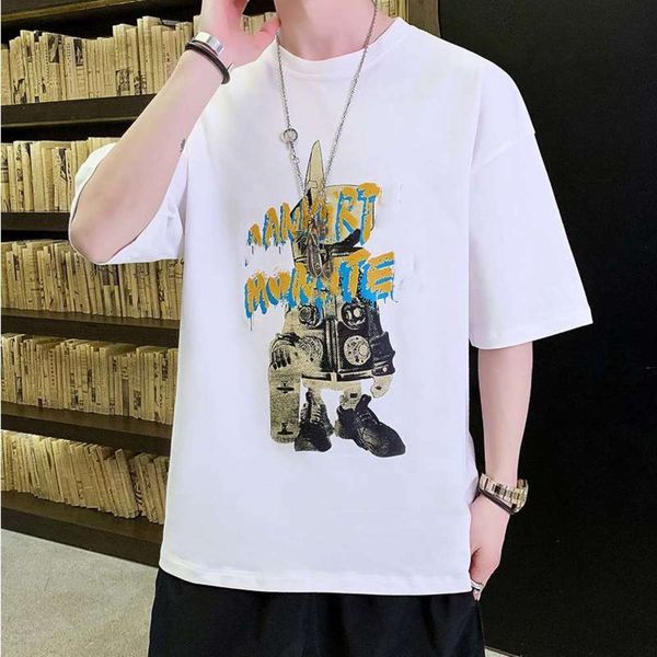 summer fashion brand design ins printed short t shirt men's street loose half-sleeved cotton top, White;black
summer fashion brand design ins printed short t shirt men's street loose half-sleeved cotton top, White;black