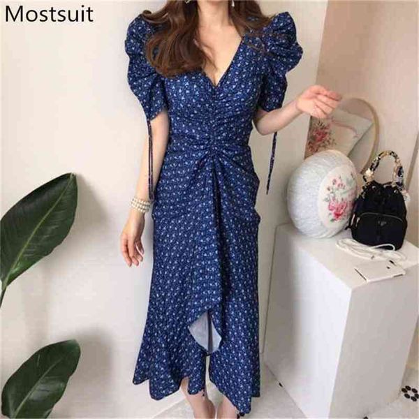 blue korean v-neck drawstring long dress women floral printed puff sleeve fashion vintage elegant female dresses vestidos 210513, Black;gray
blue korean v-neck drawstring long dress women floral printed puff sleeve fashion vintage elegant female dresses vestidos 210513, Black;gray