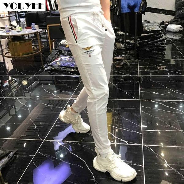 men's pants male casual embroidered eagle 2021 summer trend slim legged sports white blue all-match ventilation clothing, Black
men's pants male casual embroidered eagle 2021 summer trend slim legged sports white blue all-match ventilation clothing, Black