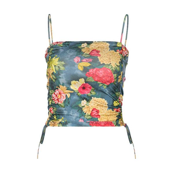 women drawstring side floral y2k crop summer beach clothes girls bohemian spaghetti strap sleeveless camis vest vestido women's tan, White
women drawstring side floral y2k crop summer beach clothes girls bohemian spaghetti strap sleeveless camis vest vestido women's tan, White