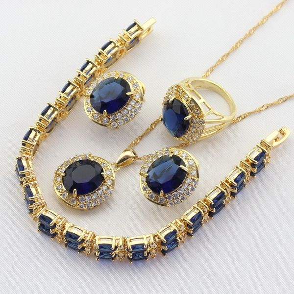 jewelry sets dark blue stones gold color bridal for women drop earrings necklace pendant bracelet rings gift box wpaitkys, Black
jewelry sets dark blue stones gold color bridal for women drop earrings necklace pendant bracelet rings gift box wpaitkys, Black