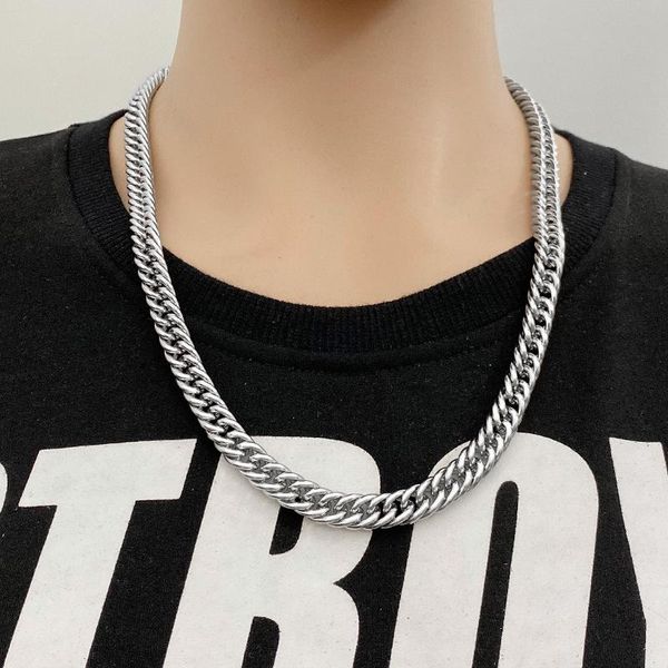 punk hip hop thick and wide street trend fashion simple double twisted chain titanium steel necklace jewelry chains, Silver
punk hip hop thick and wide street trend fashion simple double twisted chain titanium steel necklace jewelry chains, Silver